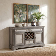 Cresswell 2-door 3-drawer Wine Storage Buffet Weathered Taupe - 107455B