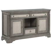 Cresswell 2-door 3-drawer Wine Storage Buffet Weathered Taupe - 107455B