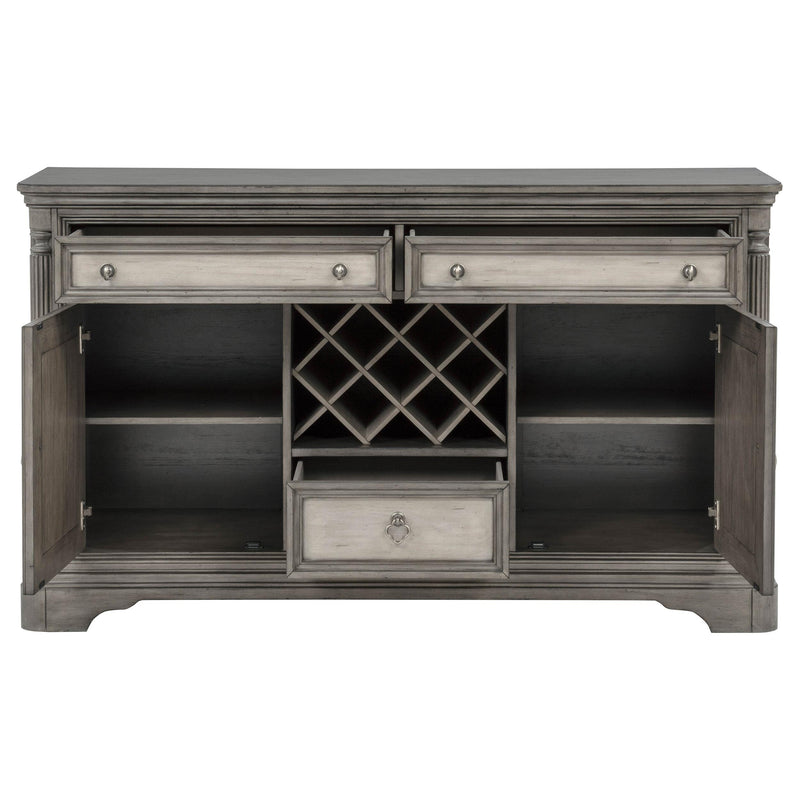 Cresswell 2-door 3-drawer Wine Storage Buffet Weathered Taupe - 107455B