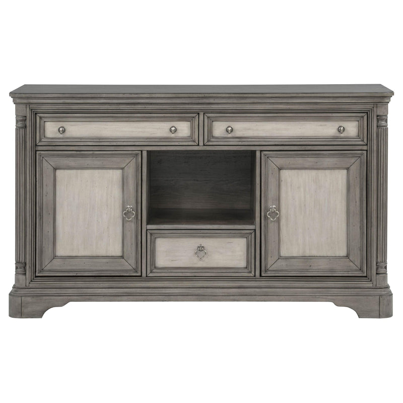 Cresswell 2-door 3-drawer Wine Storage Buffet Weathered Taupe - 107455B