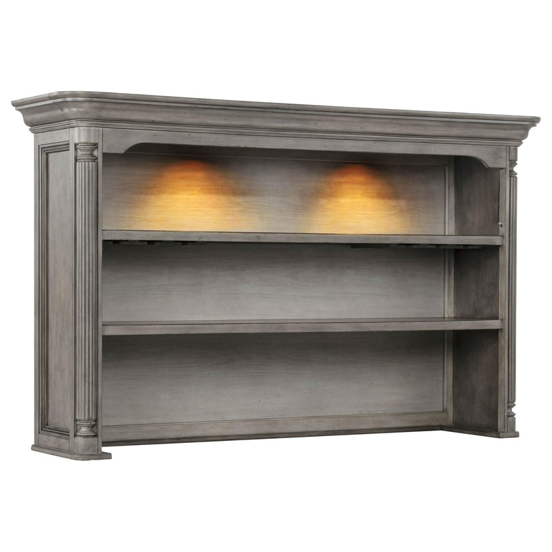Cresswell 2-tier Touch Light Hutch Display Cabinet Weathered Taupe - 107455H