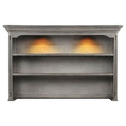 Cresswell 2-tier Touch Light Hutch Display Cabinet Weathered Taupe - 107455H