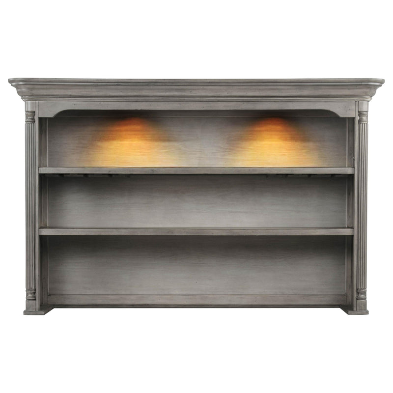 Cresswell 2-tier Touch Light Hutch Display Cabinet Weathered Taupe - 107455H