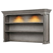 Cresswell 2-tier Touch Light Hutch Display Cabinet Weathered Taupe - 107455H
