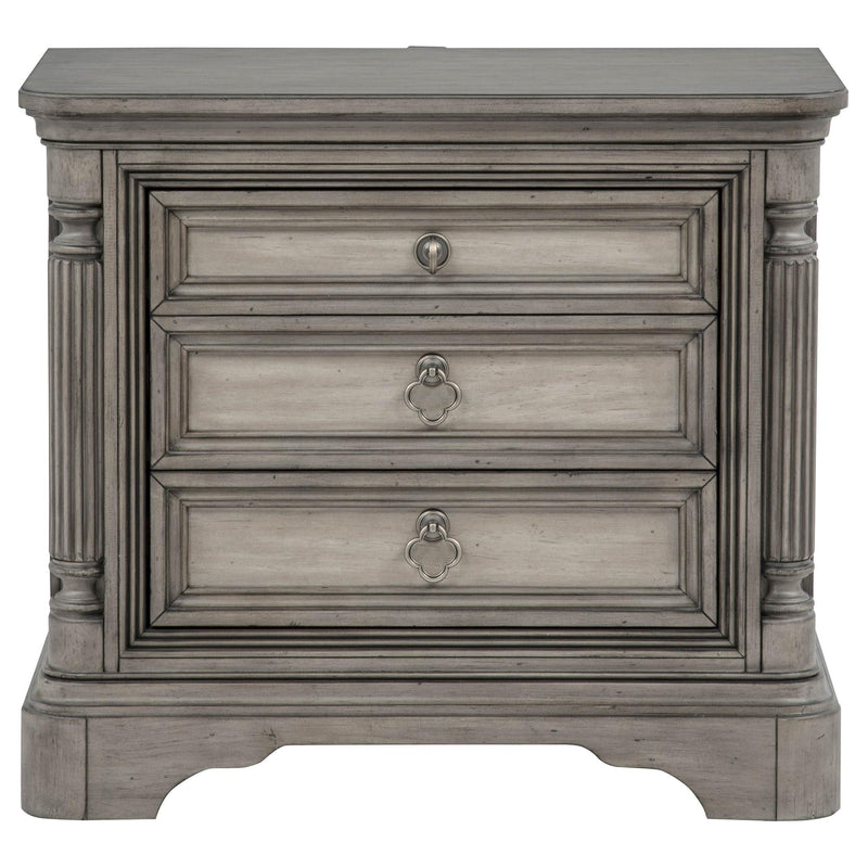 Cresswell 3-drawer Nightstand Bedside Table Weathered Taupe - 225142