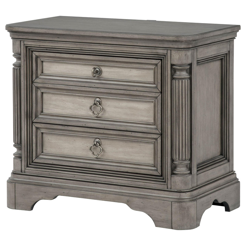 Cresswell 3-drawer Nightstand Bedside Table Weathered Taupe - 225142