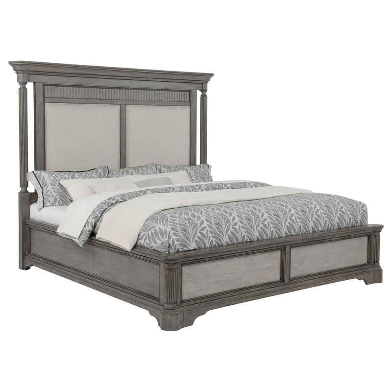 Cresswell Eastern King Upholstered Panel Bed Weathered Taupe - 225141KE