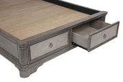 Cresswell Queen Upholstered Storage Platform Bed Weathered Taupe - 225140Q