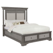 Cresswell Queen Upholstered Storage Platform Bed Weathered Taupe - 225140Q