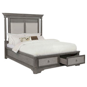 Cresswell Queen Upholstered Storage Platform Bed Weathered Taupe - 225140Q