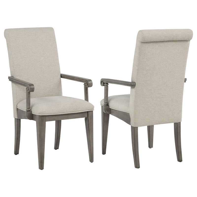 Cresswell Upholstered Dining Arm Chair Tan (Set of 2) - 107453