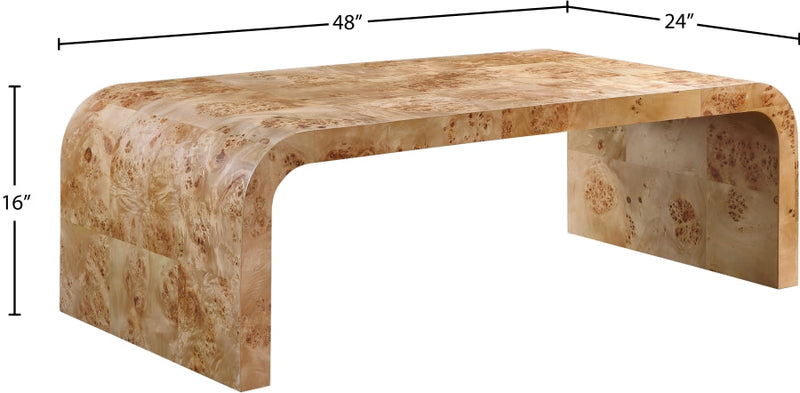 Cresthill Burl Wood Coffee Table in Natural - 269-C