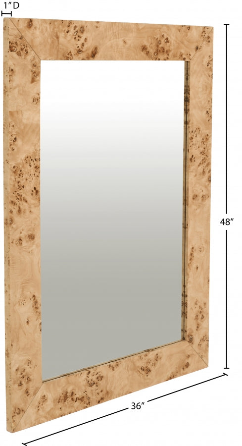 Cresthill Burl Wood Frame Mirror in Natural - 269-M