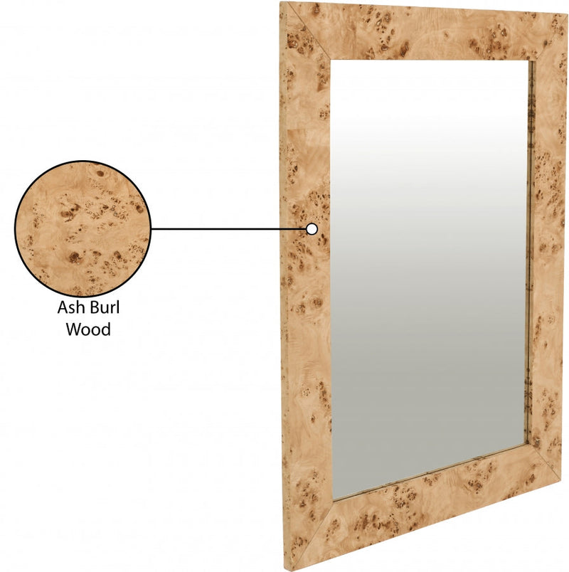 Cresthill Burl Wood Frame Mirror in Natural - 269-M