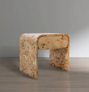 Cresthill Burl Wood Nightstand in Natural - 863-NS