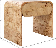 Cresthill Burl Wood Nightstand in Natural - 863-NS