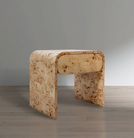 Cresthill Burl Wood Nightstand in Natural - 863-NS