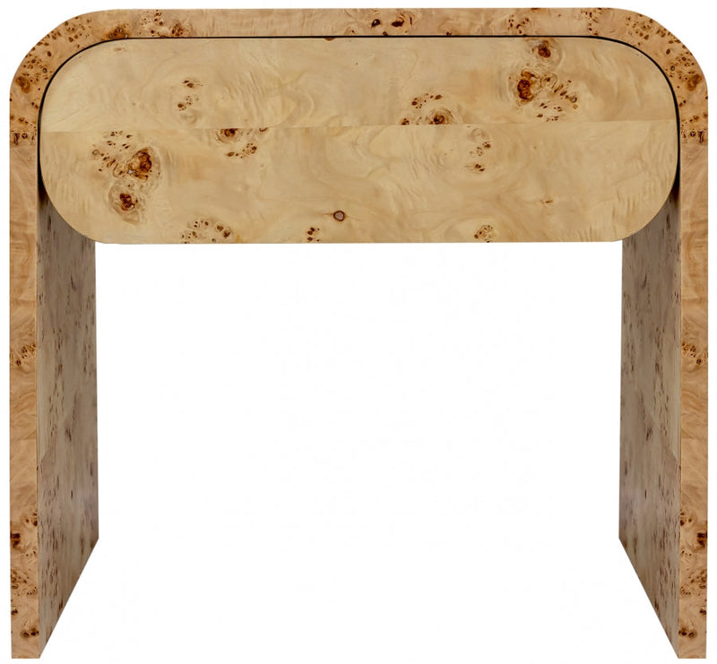 Cresthill Burl Wood Nightstand in Natural - 863-NS