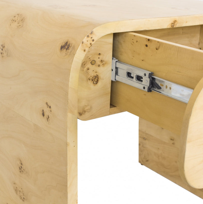 Cresthill Burl Wood Nightstand in Natural - 863-NS