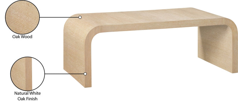 Cresthill Oak Wood Coffee Table in White - 272-C
