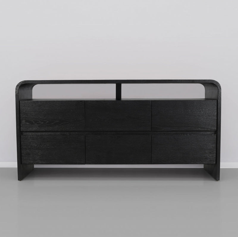 Cresthill Oak Wood Dresser in Black - 861-D