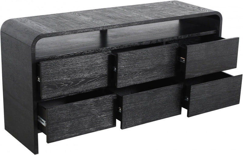 Cresthill Oak Wood Dresser in Black - 861-D