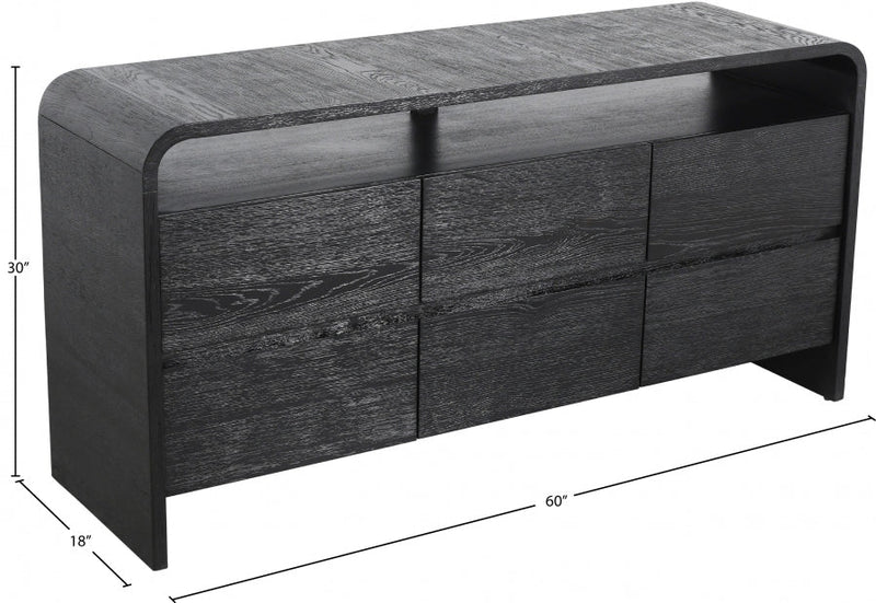 Cresthill Oak Wood Dresser in Black - 861-D