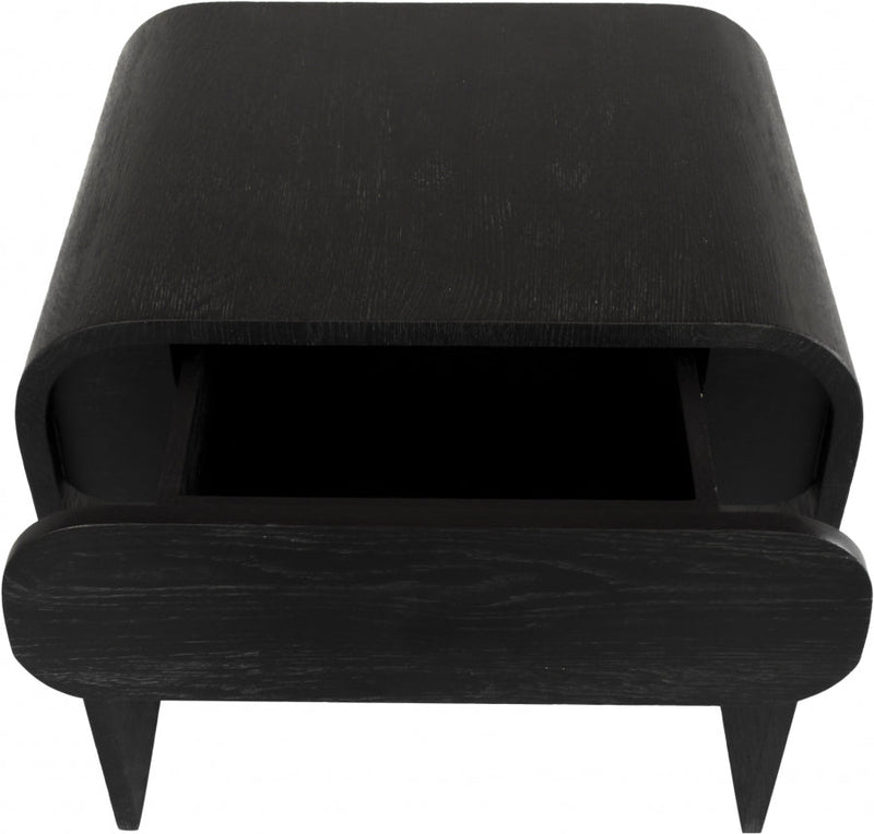 Cresthill Oak Wood Nightstand in Black - 861-NS