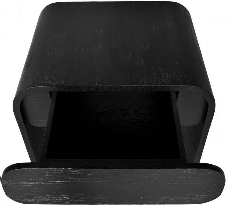 Cresthill Oak Wood Nightstand in Black - 861-NS