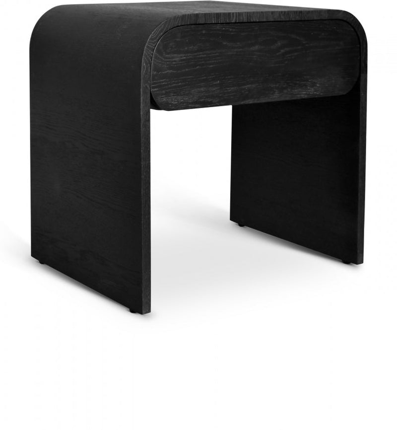 Cresthill Oak Wood Nightstand in Black - 861-NS