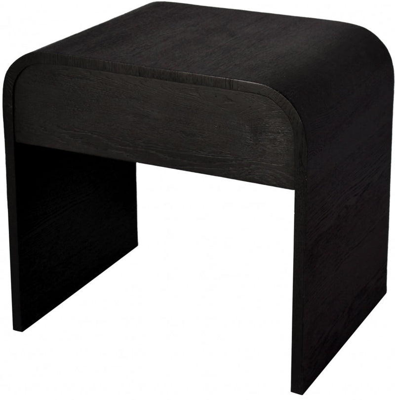 Cresthill Oak Wood Nightstand in Black - 861-NS
