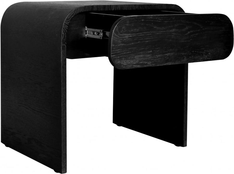 Cresthill Oak Wood Nightstand in Black - 861-NS