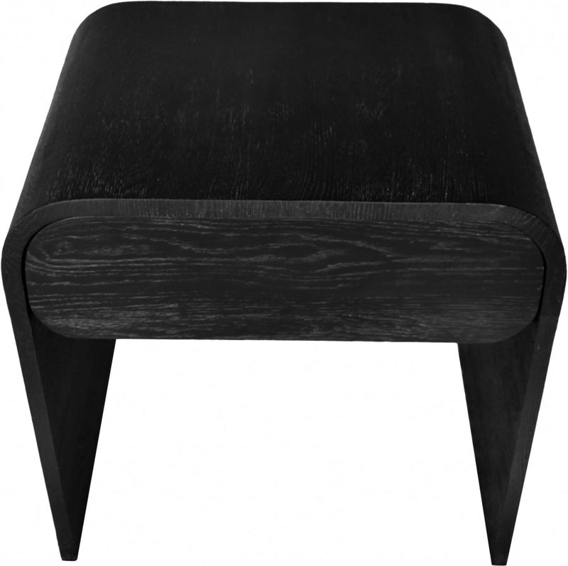 Cresthill Oak Wood Nightstand in Black - 861-NS