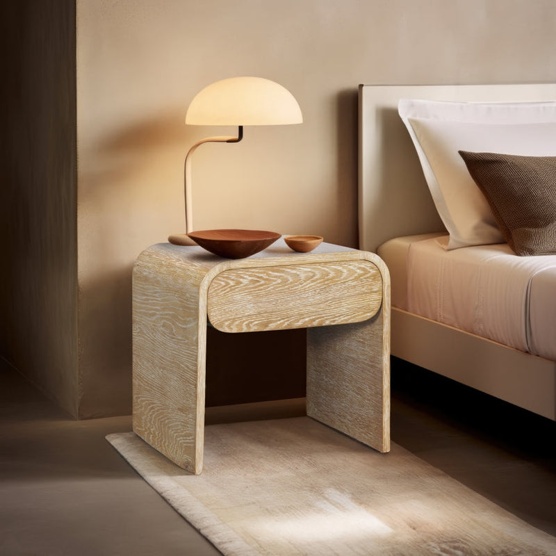 Cresthill Oak Wood Nightstand in White - 862-NS