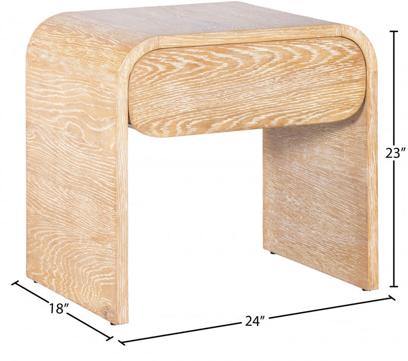Cresthill Oak Wood Nightstand in White - 862-NS