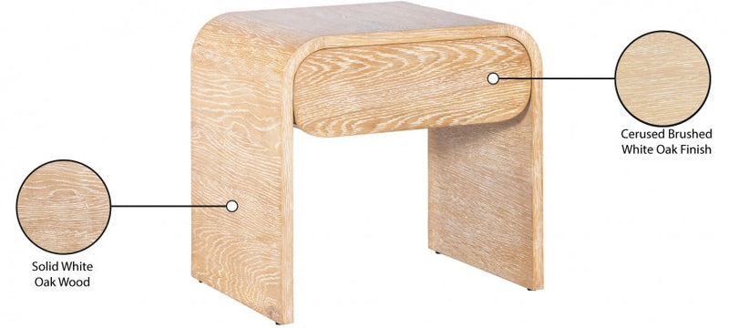 Cresthill Oak Wood Nightstand in White - 862-NS