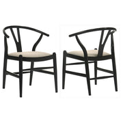 Crestmont Wood Wishbone Dining Side Chair Black (Set of 2) - 108482