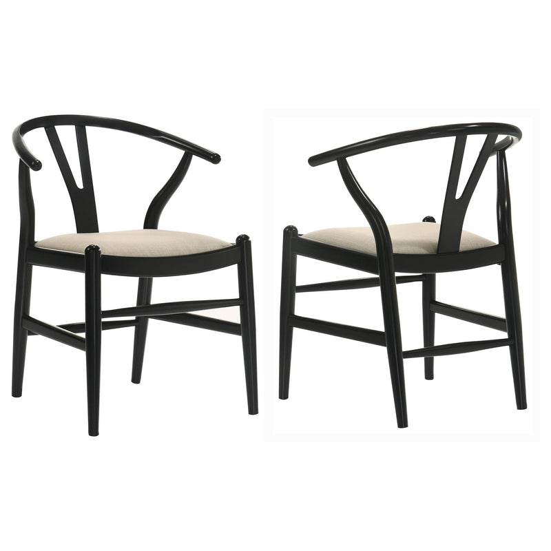 Crestmont Wood Wishbone Dining Side Chair Black (Set of 2) - 108482