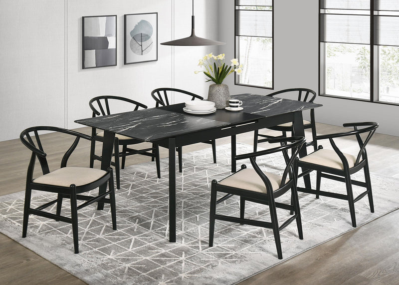 Crestmont Wood Wishbone Dining Side Chair Black (Set of 2) - 108482