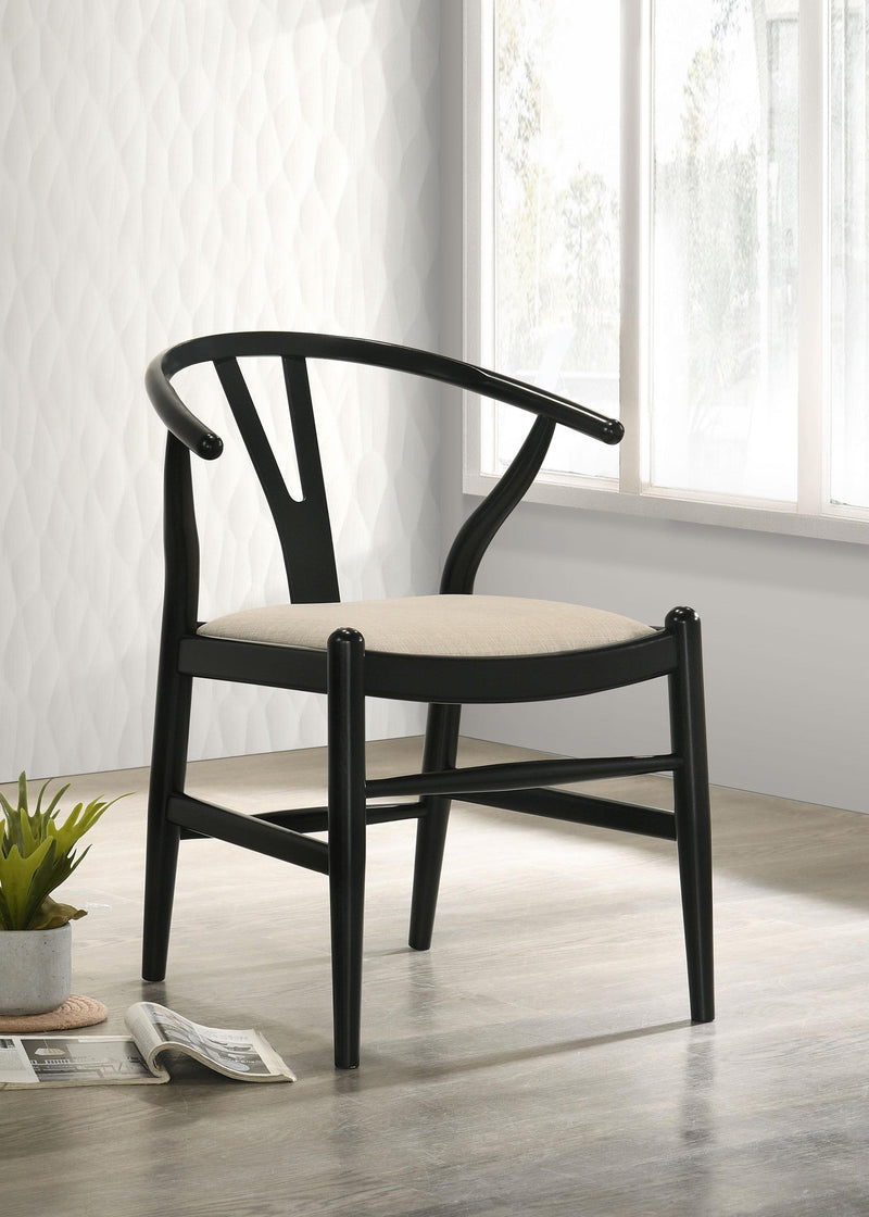 Crestmont Wood Wishbone Dining Side Chair Black (Set of 2) - 108482