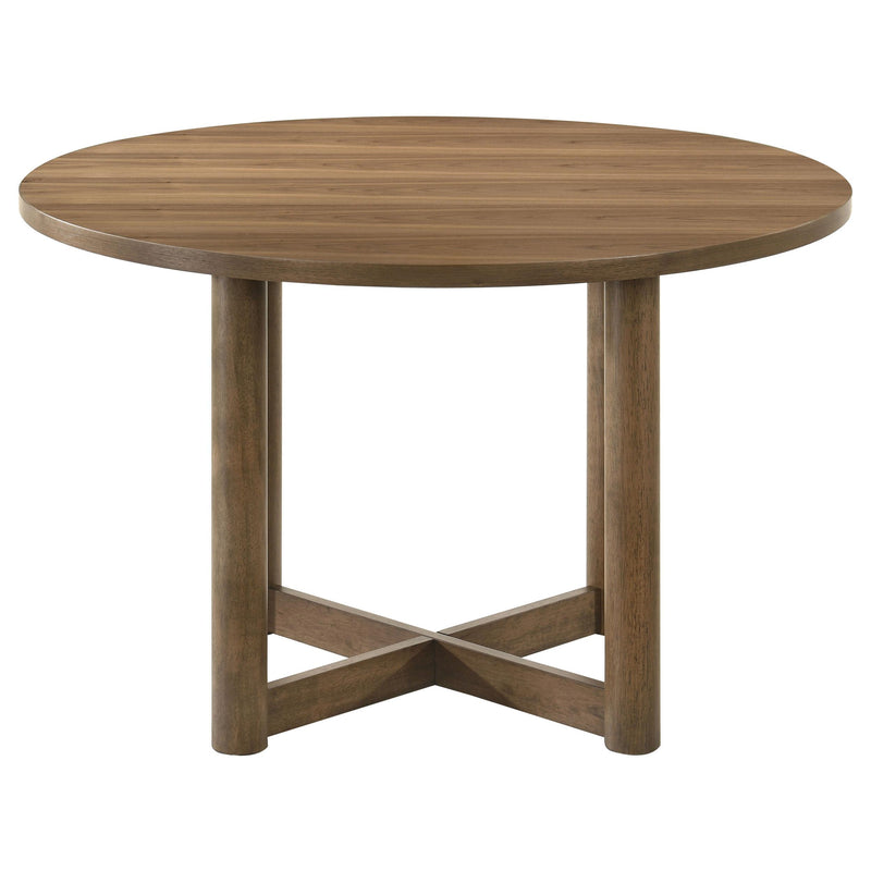 Crestmore 46-inch Round Wood Dining Table Walnut - 108570
