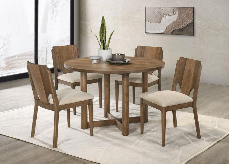 Crestmore 46-inch Round Wood Dining Table Walnut - 108570