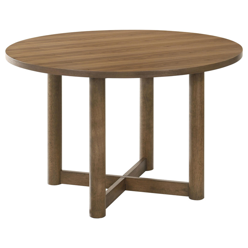 Crestmore 5-piece 46-inch Round Wood Dining Table Set Walnut - 108570-S5