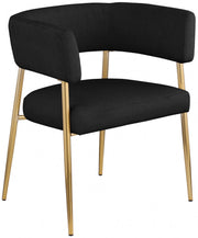 Creston Linen Textured Fabric Upholstered Dining Chair in Black - 534Black-C