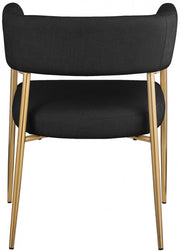 Creston Linen Textured Fabric Upholstered Dining Chair in Black - 534Black-C
