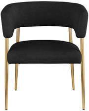Creston Linen Textured Fabric Upholstered Dining Chair in Black - 534Black-C