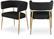 Creston Linen Textured Fabric Upholstered Dining Chair in Black - 534Black-C