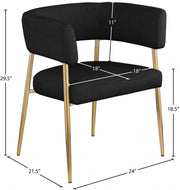 Creston Linen Textured Fabric Upholstered Dining Chair in Black - 534Black-C