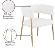 Creston Linen Textured Fabric Upholstered Dining Chair in Cream - 534Cream-C