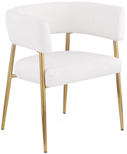 Creston Linen Textured Fabric Upholstered Dining Chair in Cream - 534Cream-C